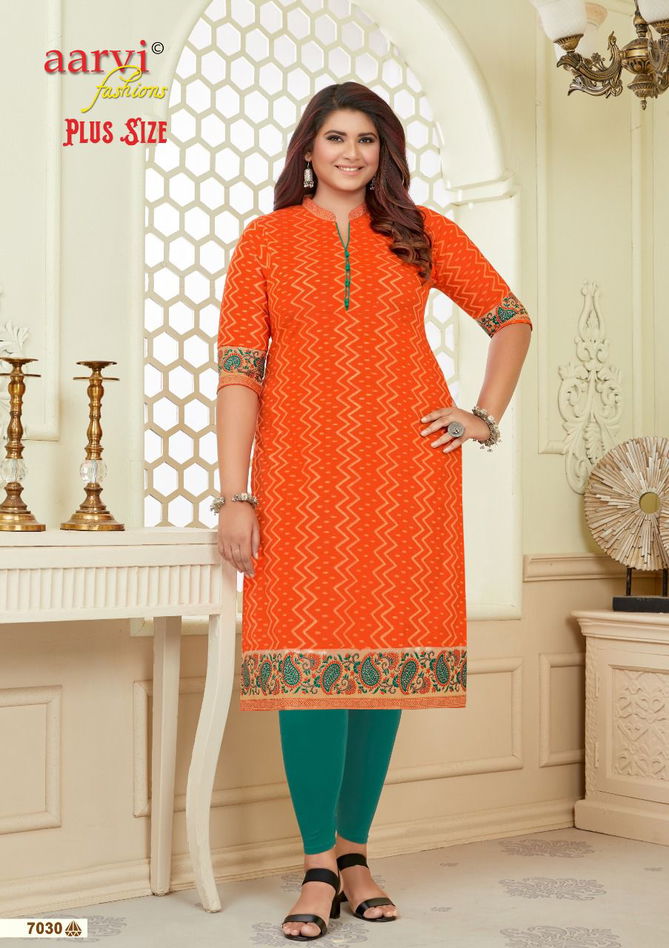 Aarvi Plus Size Vol 2 Regular Wear Wholesale Printed Kurtis
